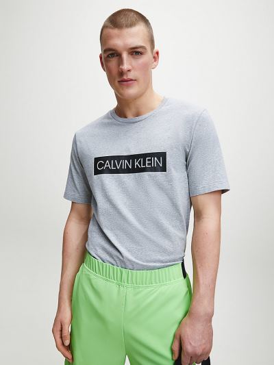 Calvin Klein Ruhák HU180840 | Calvin Klein Logo Gym Férfi Póló Szürke / Fekete
